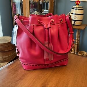 Dooney & Bourke Florentine Fuchsia Drawstring Bag
